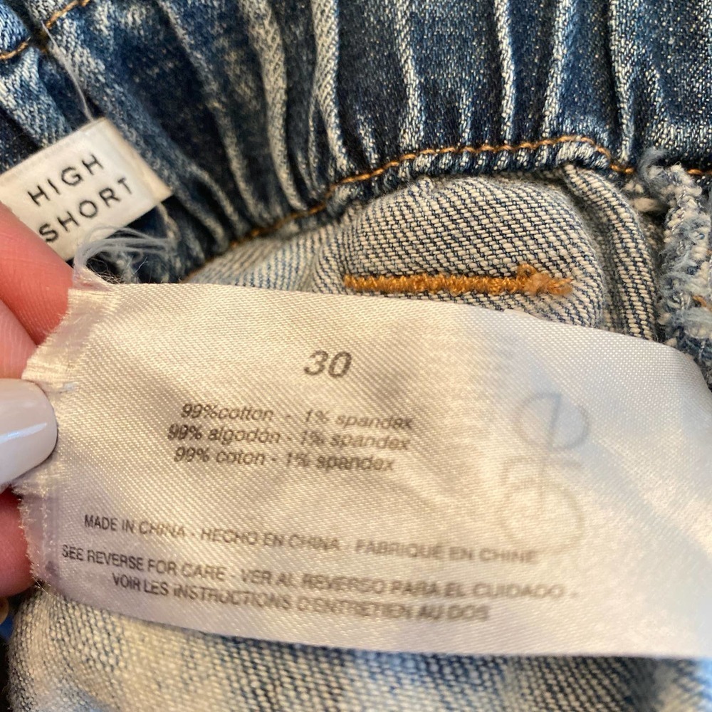 NWT FRAYED Super High Baggy Short in Sour Candy, size 30 - Picture 12 of 13